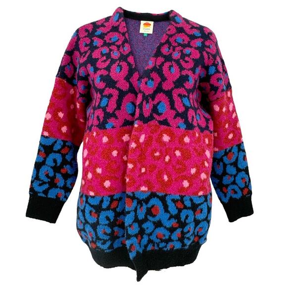 FARM RIO Mixed Leopard Cardigan S - Picture 1 of 10